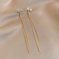 Korea&#39;s new super fairy butterfly earrings long tassel net red sweet earrings Trend Asymmetrical exquisite Ear Bone Clip