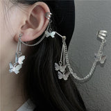 Punk Fairy Ear Cuff Earring Dark Elf Ear Clip No Piercing Earrings For Women Silver Color Goth Halloween Earcuff Jewelry Party