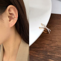 Korean Crystal Clip Earrings For Women Zircon Earing Without Hole Jewelry Fake Earrings Single Ear Bone Clip Earings Girl