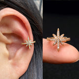 Korean Crystal Clip Earrings For Women Zircon Earing Without Hole Jewelry Fake Earrings Single Ear Bone Clip Earings Girl