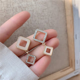 Double Circle Micro Pave Zircon Front and Back Circle Stud Earrings for Women 2021New Jewelry Delicate Earings Wholesale