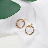 Double Circle Micro Pave Zircon Front and Back Circle Stud Earrings for Women 2021New Jewelry Delicate Earings Wholesale