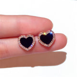 Simple Cute Sweet Heart Stud Earrings Delicate Gold Color Mini Ear Studs Trendy Ear Nails For Women Girls Jewelry Gift