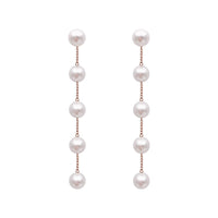 New Trendy Fairy Simulated Pearl Women Long Earrings White Round Pearl Wedding Pendant Earrings Korean Fashion Jewelry Earrings