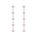 New Trendy Fairy Simulated Pearl Women Long Earrings White Round Pearl Wedding Pendant Earrings Korean Fashion Jewelry Earrings