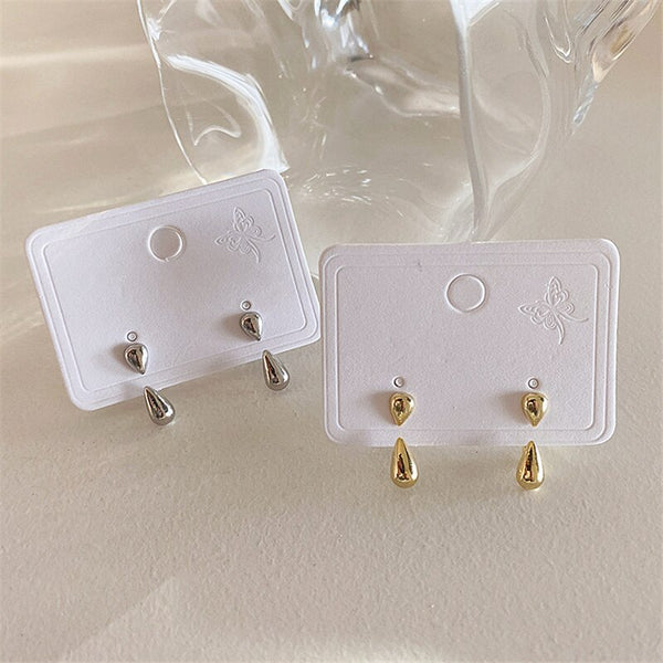 Vintage Two Ways To Wear Water Drop Metal Gold Earrings For Women New Trendy Simple Korean Earrings femme Jewelry