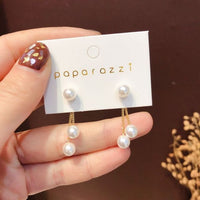 Elegant Celebrity Metal Korean Pearl Earrings For Woman Fashion Jewelry New Luxury Wedding Party Girl&#39;s Unusual Earrings