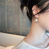 Simple Elegant Small Pearl Pendant Earrings For Woman New Fashion Jewelry Party Ladies&#39; Unusual Dangle Earrings Accessories