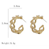 Simple Chain Earrings Ring Gold Color Metal Round Hoop Earrings Fashion Circle Hoops Statement Earrings for Women Party Jewery