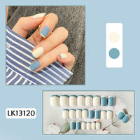 24Pcs/Box French Short False Nails with Moon Design Detachable Manicure Patches Press On Nails Full Cover Fake Nails Tips