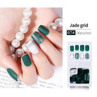 Fake Nails Artificial Tips Set Full Cover for Short Decoration Press On Fake Nails Art False Tips With Glue 30PC