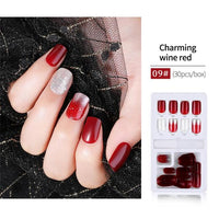 Fake Nails Artificial Tips Set Full Cover for Short Decoration Press On Fake Nails Art False Tips With Glue 30PC