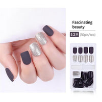 Fake Nails Artificial Tips Set Full Cover for Short Decoration Press On Fake Nails Art False Tips With Glue 30PC