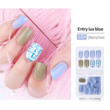 Fake Nails Artificial Tips Set Full Cover for Short Decoration Press On Fake Nails Art False Tips With Glue 30PC