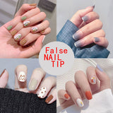 Fake Nails Art Nail Tips Press on False with Designs Set Full Cover Artificial Short Packaging Kiss Display Clear Tipsy Stick