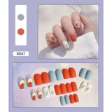 Fake Nails Art Nail Tips Press on False with Designs Set Full Cover Artificial Short Packaging Kiss Display Clear Tipsy Stick