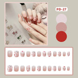 Fake Nails Art Nail Tips Press on False with Designs Set Full Cover Artificial Short Packaging Kiss Display Clear Tipsy Stick