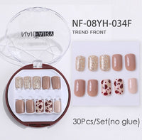 Fake Nails Press Coffin False with Glue Set Packaging Full Artificial Short Kiss Detachable Stick Designs Art Tipsy Cover Box