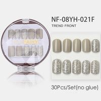 Fake Nails Press Coffin False with Glue Set Packaging Full Artificial Short Kiss Detachable Stick Designs Art Tipsy Cover Box