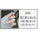 fake nails art press on Matte false nail Solid color with glue coffin stick designs clear set full cover artificial short kiss