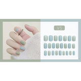 fake nails art press on Matte false nail Solid color with glue coffin stick designs clear set full cover artificial short kiss