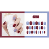 fake nails art press on Matte false nail Solid color with glue coffin stick designs clear set full cover artificial short kiss