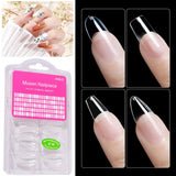 96 pcs/box Transparent Seamless Fake Nails Full Coverage Fake Nails Short T-shaped Water Drop Full Sticker Fake Nails