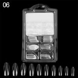 96 pcs/box Transparent Seamless Fake Nails Full Coverage Fake Nails Short T-shaped Water Drop Full Sticker Fake Nails