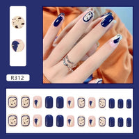 24PCS Fake Nail Patch Sweet Style Removable Short Manicure Tool False Nails Press On Finger Nail Tips Full Finished False Nails