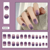 24PCS Fake Nail Patch Sweet Style Removable Short Manicure Tool False Nails Press On Finger Nail Tips Full Finished False Nails