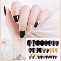 2022 New Year Red False Nails with Press Glue Frech Artificial Short Nail Art Tips Press on Nails Set Full Cover