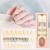 2022 New Year Red False Nails with Press Glue Frech Artificial Short Nail Art Tips Press on Nails Set Full Cover