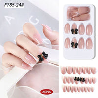 24pcs/Box Detachable Press On Nails False Nails Wearable With diamond Short Fake Nails Full Cover Nail Tips Manicure Tool