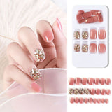 24pcs/Box Detachable Press On Nails False Nails Wearable With diamond Short Fake Nails Full Cover Nail Tips Manicure Tool