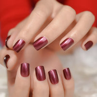 Glossy Acrylic Nails Press On Nails Set Solid Color Faux Ongle Short Length False Nails Tips With Free Adhesive Tabs