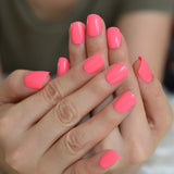 gel False Nails Dark Pink Flawless Press-ons Short Fake Nails Squoval Head Glossy Acrylic Artificial Fingernails Tips