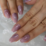 gel False Nails Dark Pink Flawless Press-ons Short Fake Nails Squoval Head Glossy Acrylic Artificial Fingernails Tips