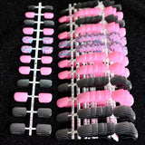 240 Tips Short Fake Finger Nails Wholesale Black Stripe Decoration False Nails Supplier 10 Kits