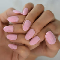 Almond Cute Nails Hight Light Short Version Grid On Top Fake Nails Glossy Press On Fingernails Design Tips With Tabs