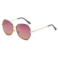 Fashion Sunglasses Women Small Frame Polygon Clear Lens Sunglasses Vintage Sun Glasses Hexagon Metal Frame UV400