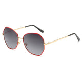 Fashion Sunglasses Women Small Frame Polygon Clear Lens Sunglasses Vintage Sun Glasses Hexagon Metal Frame UV400