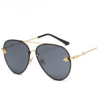 Luxury Brand Designer Female Rimless Sunglasses AViation Women Sun Glasses Gradient Shades Little bee Lens Ladies UV400 rays