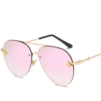 Luxury Brand Designer Female Rimless Sunglasses AViation Women Sun Glasses Gradient Shades Little bee Lens Ladies UV400 rays