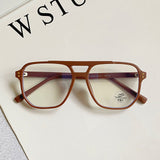 Square Double Bridges TR90 Women Glasses Frame Clear Anti-Blue-Ray Eyewear Retro Men Optical Frame Computer Goggles