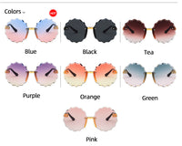 Flower Wave Round Sunglasses For Boys Girls Children Rimless Gradient Mirrors Eyewear Summer Cute Baby Kids Sun Glasses Shades