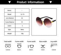 Flower Wave Round Sunglasses For Boys Girls Children Rimless Gradient Mirrors Eyewear Summer Cute Baby Kids Sun Glasses Shades