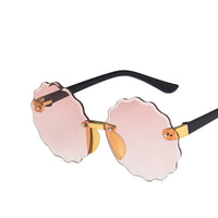 Flower Wave Round Sunglasses For Boys Girls Children Rimless Gradient Mirrors Eyewear Summer Cute Baby Kids Sun Glasses Shades