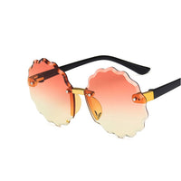 Flower Wave Round Sunglasses For Boys Girls Children Rimless Gradient Mirrors Eyewear Summer Cute Baby Kids Sun Glasses Shades