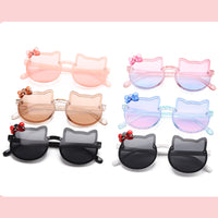 Kids Sunglasses Girls Boys Shiny Bowknot Sun Glasses Lovely Cat Children Eyewear Fashion Gradient Eyeglasses UV400