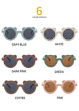 New Cartoon Lovely Kids Sunglasses Bear Shape Frame Girls Children Sun Glasses Round Street Beat Baby Boy Eyeglasses Cute Shades